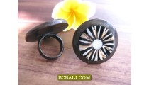 Black Wooden Hand Craft Rings With Shells